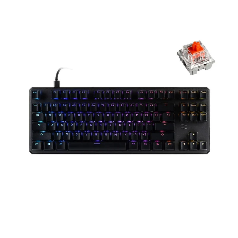 Tecware Phantom+ 87-Keys RGB Wired Mechanical Keyboard (Pre-Lubed Wraith Red Linear Switches)