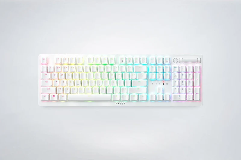 Razer Deathstalker V2 Pro Wireless Low Profile Optical Gaming Keyboard - White (Clicky Purple Switch)