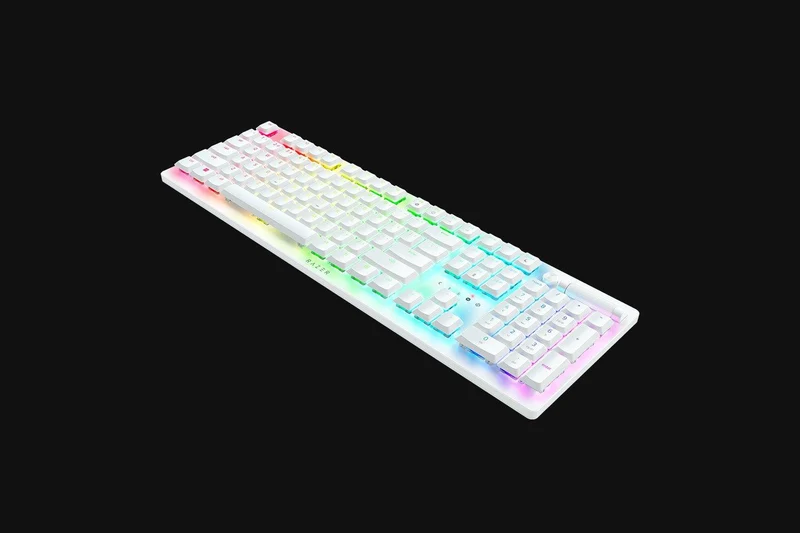 Razer Deathstalker V2 Pro Wireless Low Profile Optical Gaming Keyboard - White (Clicky Purple Switch)