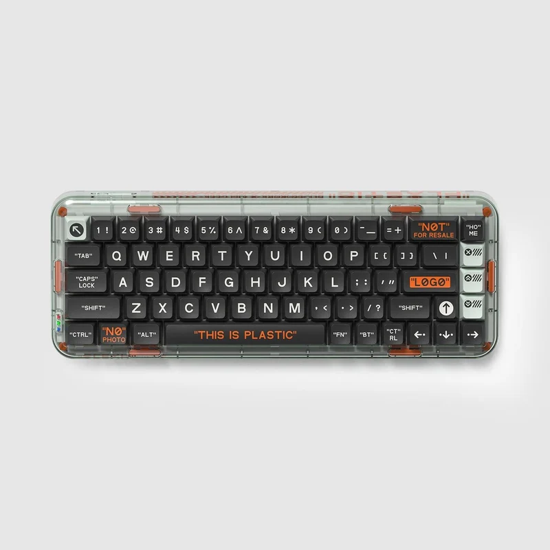 MelGeek MOJO68 Plastic Dark Night See-Through Custom Programmable Mechanical Keyboard (Kailh Custom Plastic Switch)