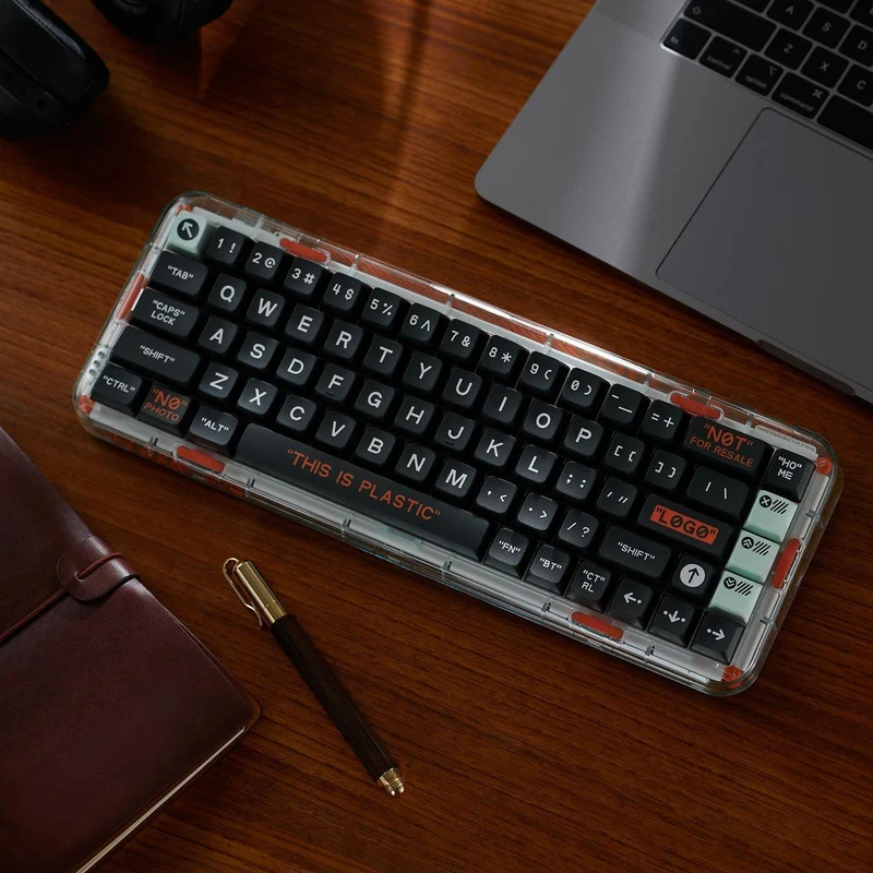 MelGeek MOJO68 Plastic Dark Night See-Through Custom Programmable Mechanical Keyboard (Kailh Custom Plastic Switch)