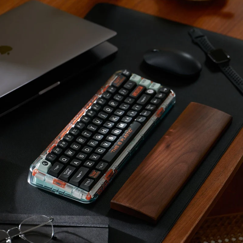 MelGeek MOJO68 Plastic Dark Night See-Through Custom Programmable Mechanical Keyboard (Kailh Custom Plastic Switch)