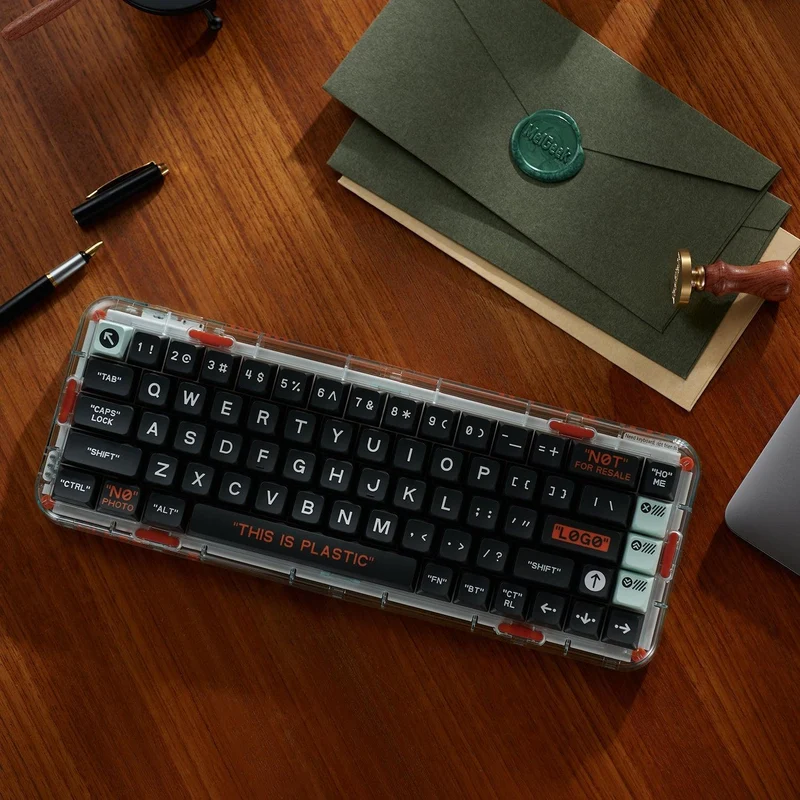 MelGeek MOJO68 Plastic Dark Night See-Through Custom Programmable Mechanical Keyboard (Kailh Custom Plastic Switch)