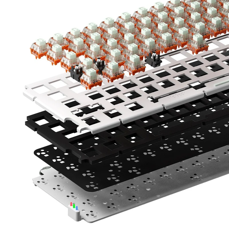 MelGeek MOJO68 Plastic Dark Night See-Through Custom Programmable Mechanical Keyboard (Kailh Custom Plastic Switch)