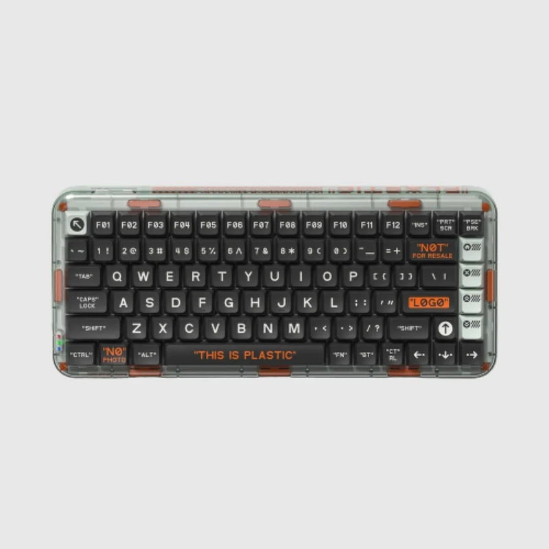 MelGeek MOJO84 Plastic Dark Night See-Through Custom Programmable Mechanical Keyboard (Kailh Custom Plastic Switch)