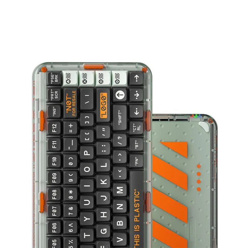 MelGeek MOJO84 Plastic Dark Night See-Through Custom Programmable Mechanical Keyboard (Kailh Custom Plastic Switch)