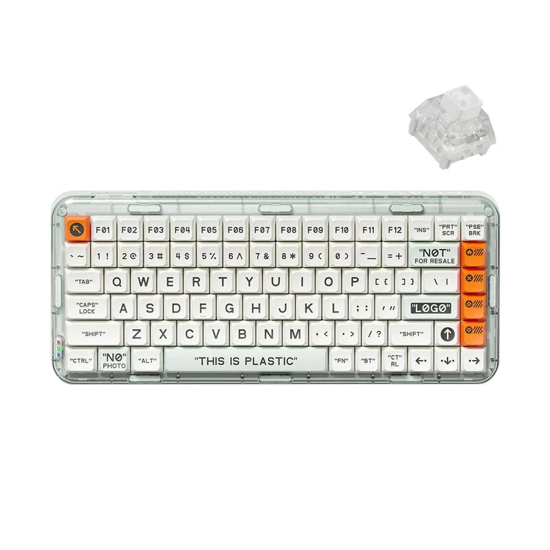 MelGeek MOJO84 Plastic See-Through Custom Programmable Mechanical Keyboard (Kailh Box Plastic)