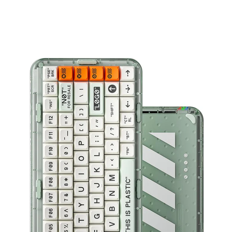 MelGeek MOJO84 Plastic See-Through Custom Programmable Mechanical Keyboard (Kailh Box Plastic)