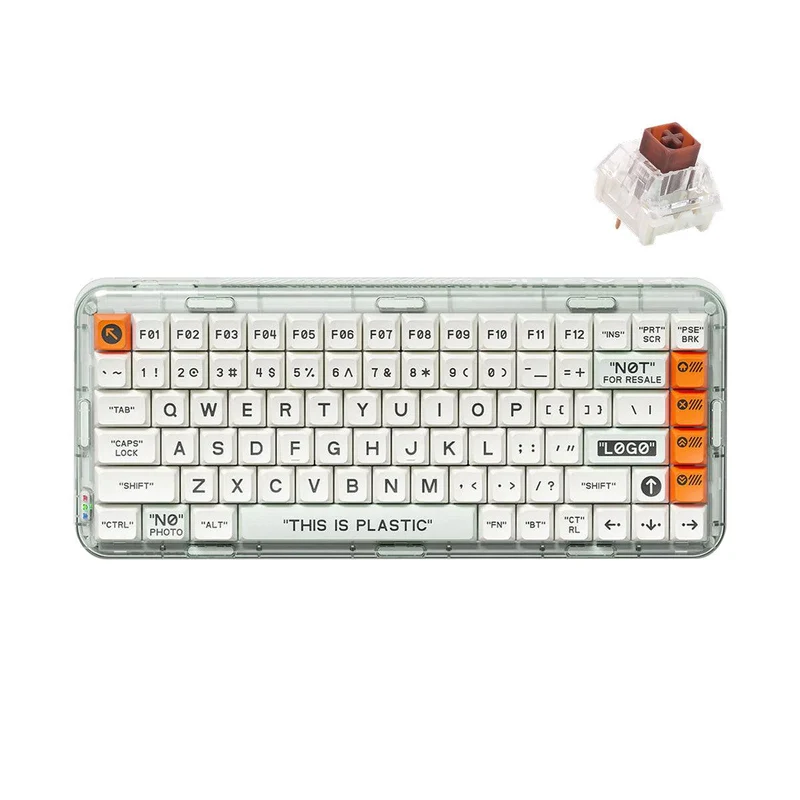 MelGeek MOJO84 Plastic See-Through Custom Programmable Mechanical Keyboard (Kailh Box Brown)