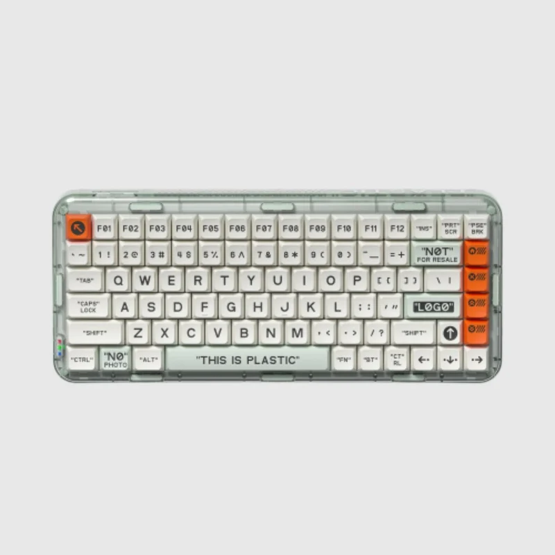 MelGeek MOJO84 Plastic See-Through Custom Programmable Mechanical Keyboard (Kailh Box Brown)