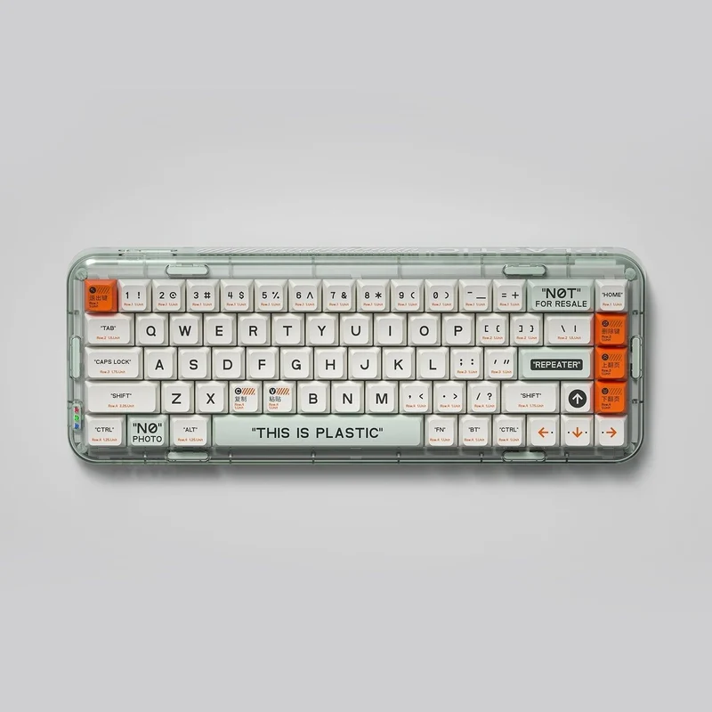 MelGeek MOJO68 Plastic See-Through Custom Programmable Mechanical Keyboard (Gateron Pro Brown)