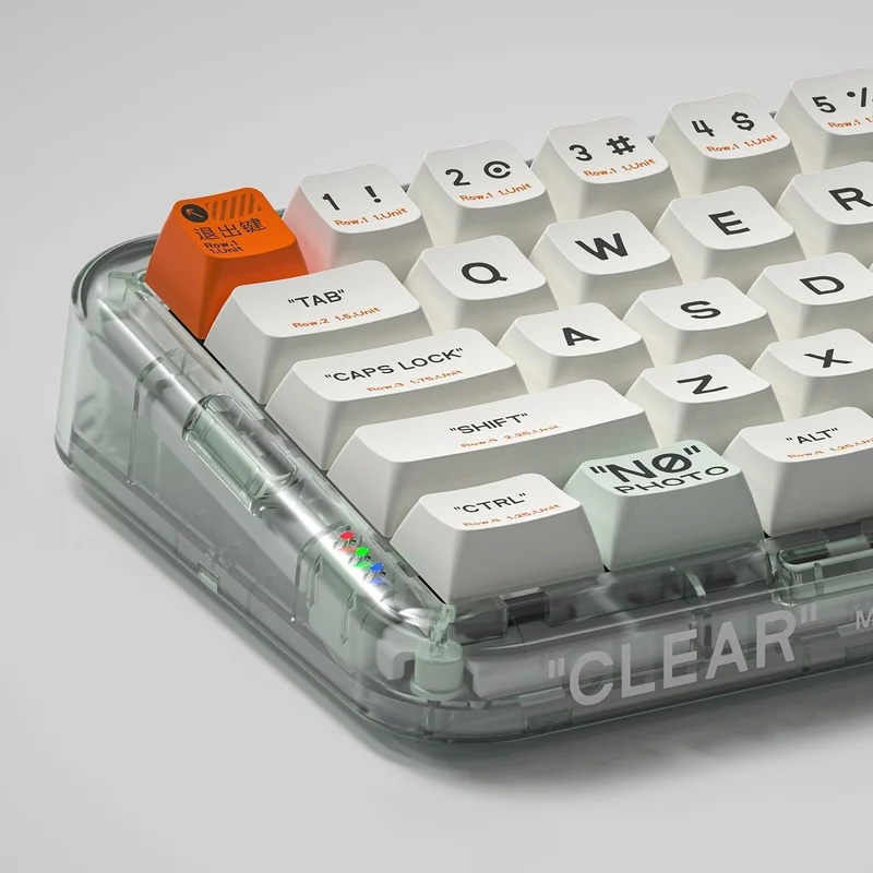 MelGeek MOJO68 Plastic See-Through Custom Programmable Mechanical Keyboard (Gateron Pro Brown)