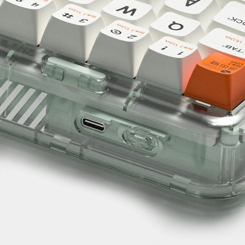 MelGeek MOJO68 Plastic See-Through Custom Programmable Mechanical Keyboard (Kailh Custom Plastic Switch)