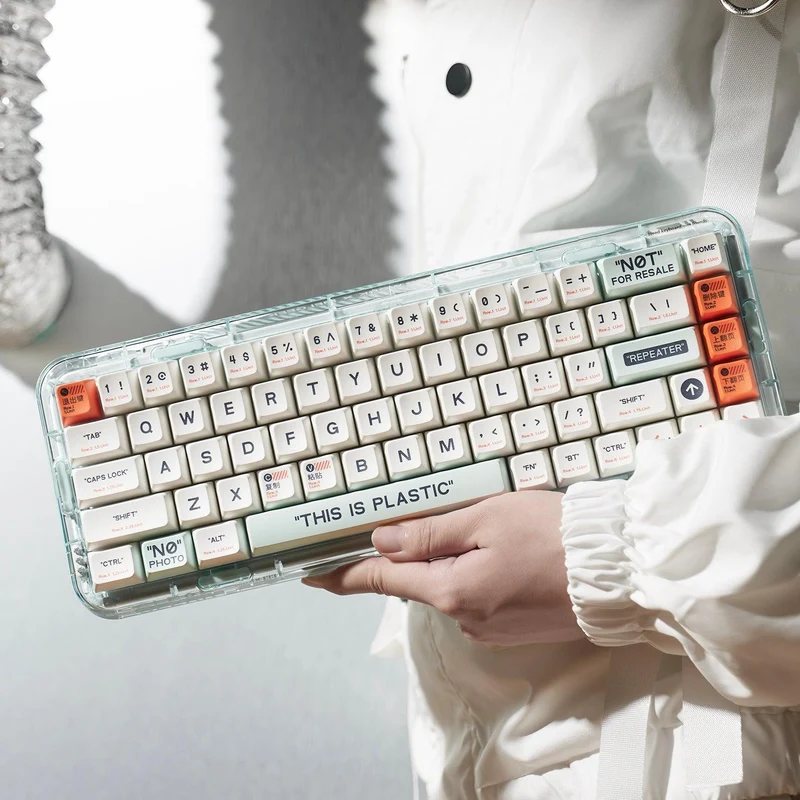 MelGeek MOJO68 Plastic See-Through Custom Programmable Mechanical Keyboard (Kailh Custom Plastic Switch)