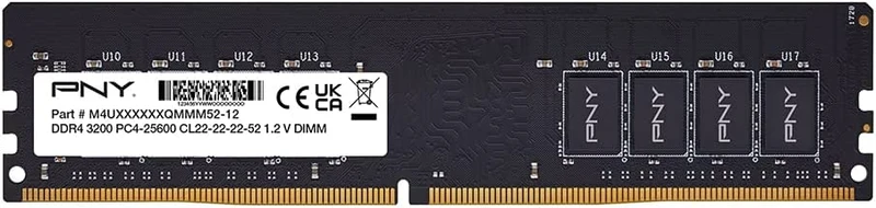 PNY 8GB 288-PIN DDR4 3200MHZ (PC4 25600) CL22 1.2V Desktop Memory (MD8GSD43200-TB)