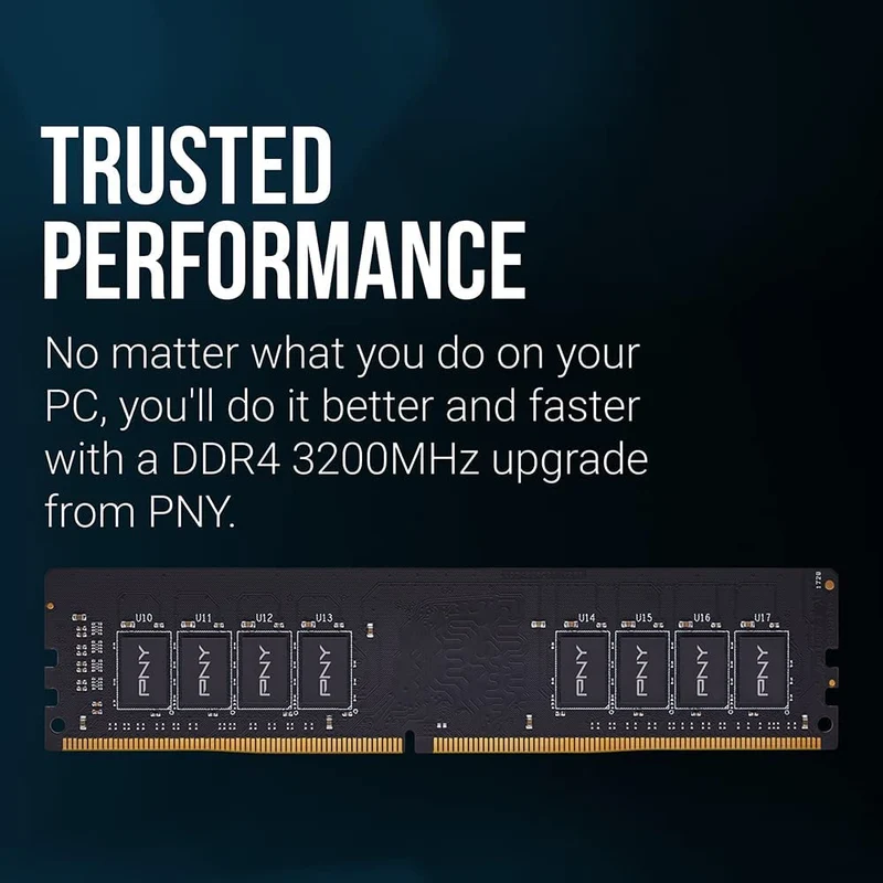 PNY 8GB 288-PIN DDR4 3200MHZ (PC4 25600) CL22 1.2V Desktop Memory (MD8GSD43200-TB)