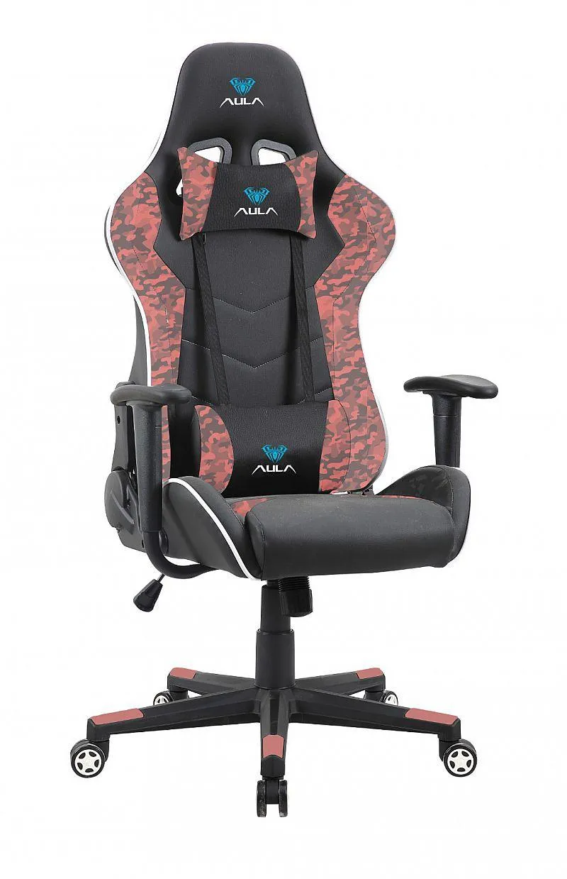AULA F1007 Gaming Chair (Black & Red Camouflage)
