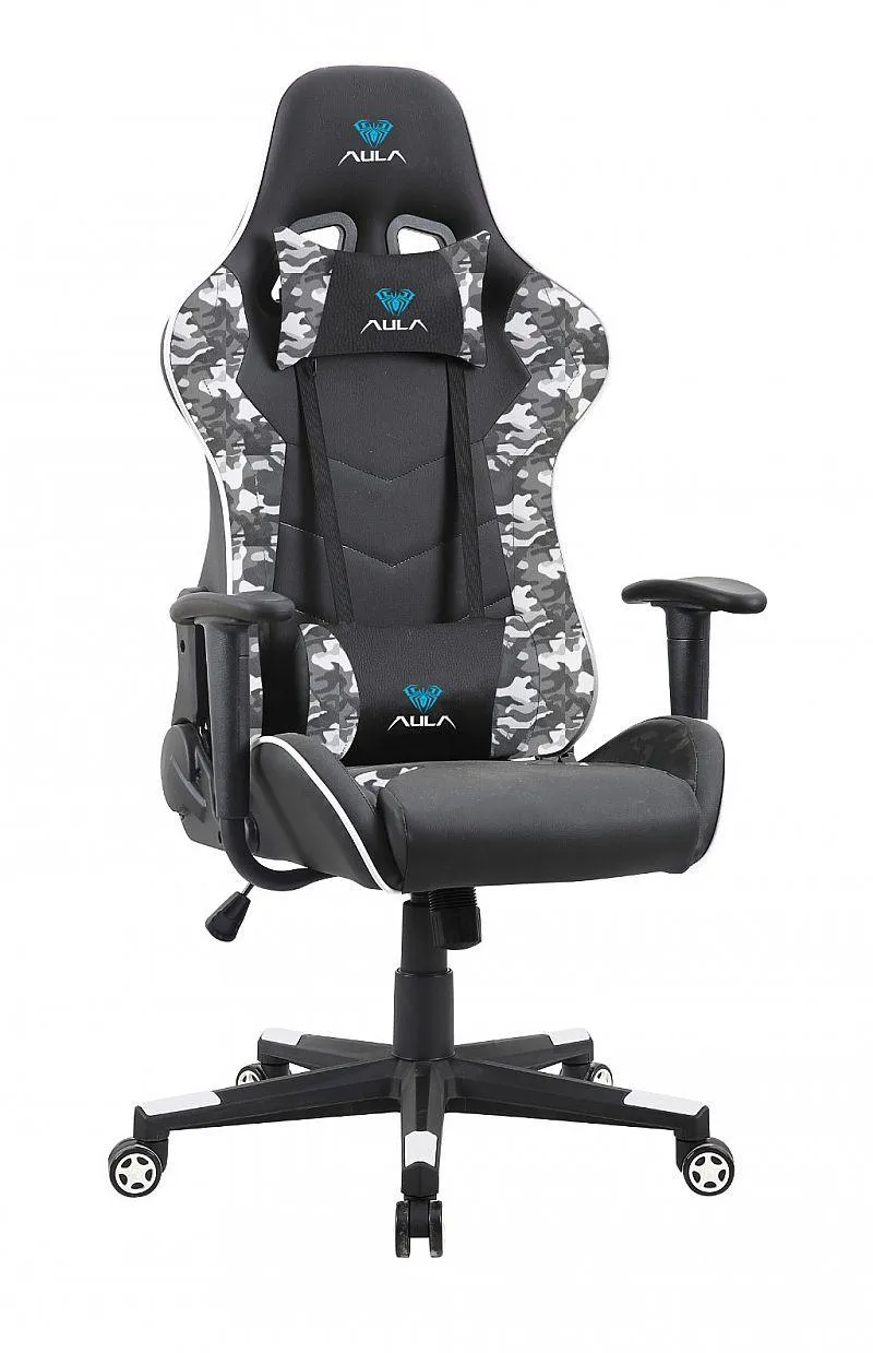 AULA F1007 Gaming Chair (Black & White Camouflage)