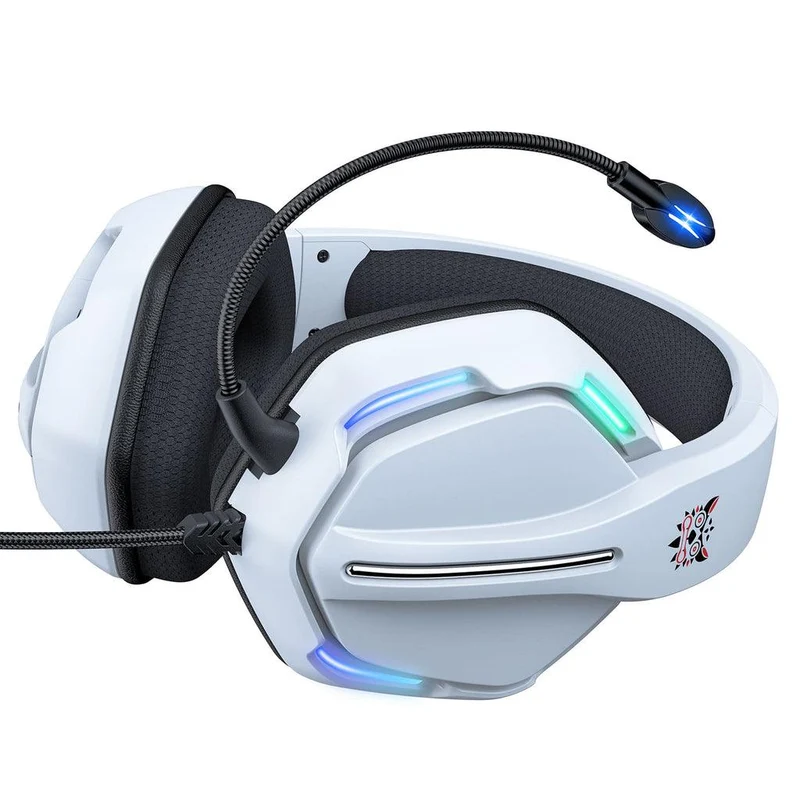 Onikuma X27 RGB Gaming Headset With Mic And Noise Cancelling (White)