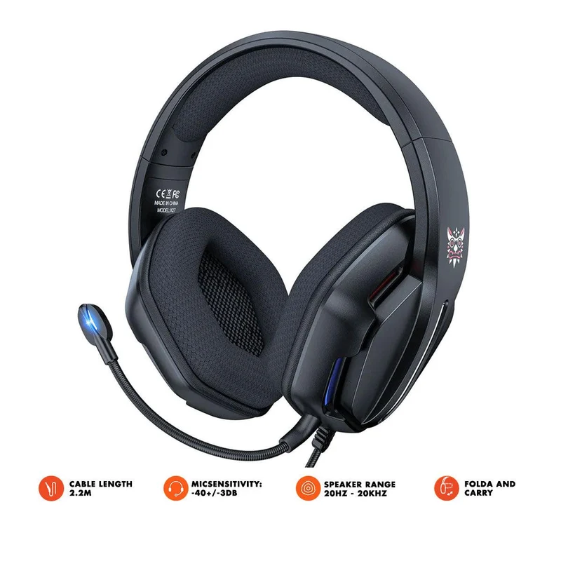 Onikuma X27 RGB Gaming Headset With Mic And Noise Cancelling (Black)