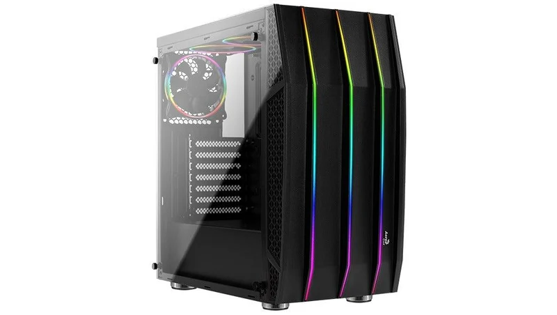 Aerocool Klaw-G-BK-V1 Tempered Glass RGB Mid-Tower Case (Black)