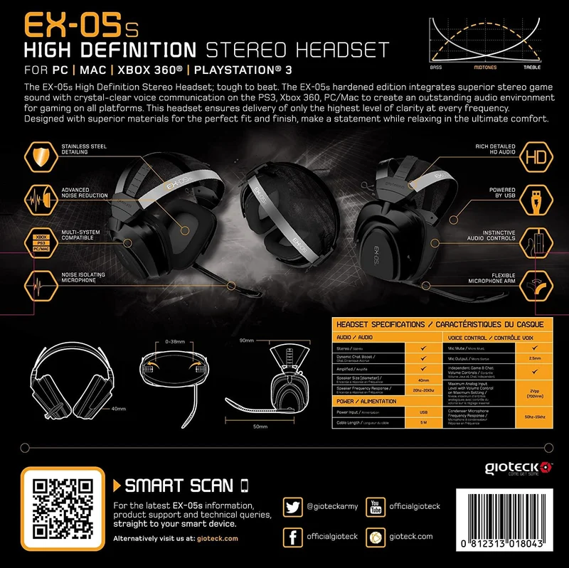 Gioteck EX-05S Wired HD Stereo Headset (Multi-Format)