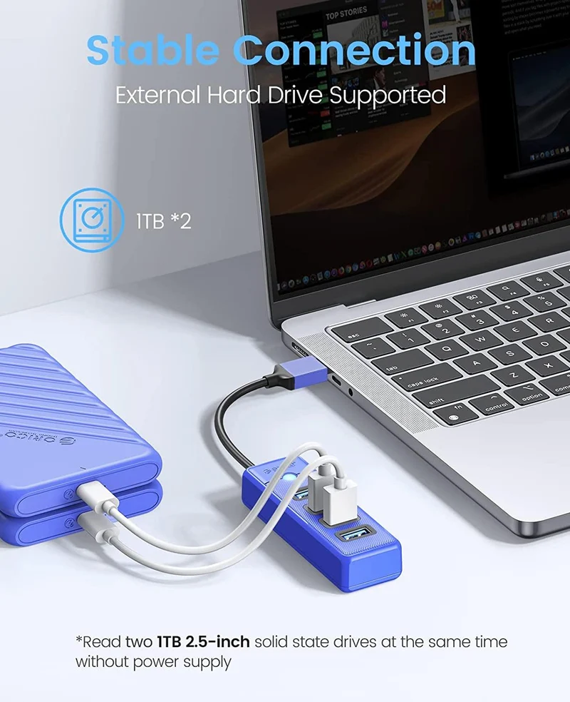 Orico 4-Port USB 3.0 Hub (Blue) (PW4U-U3-015-BL-EP)