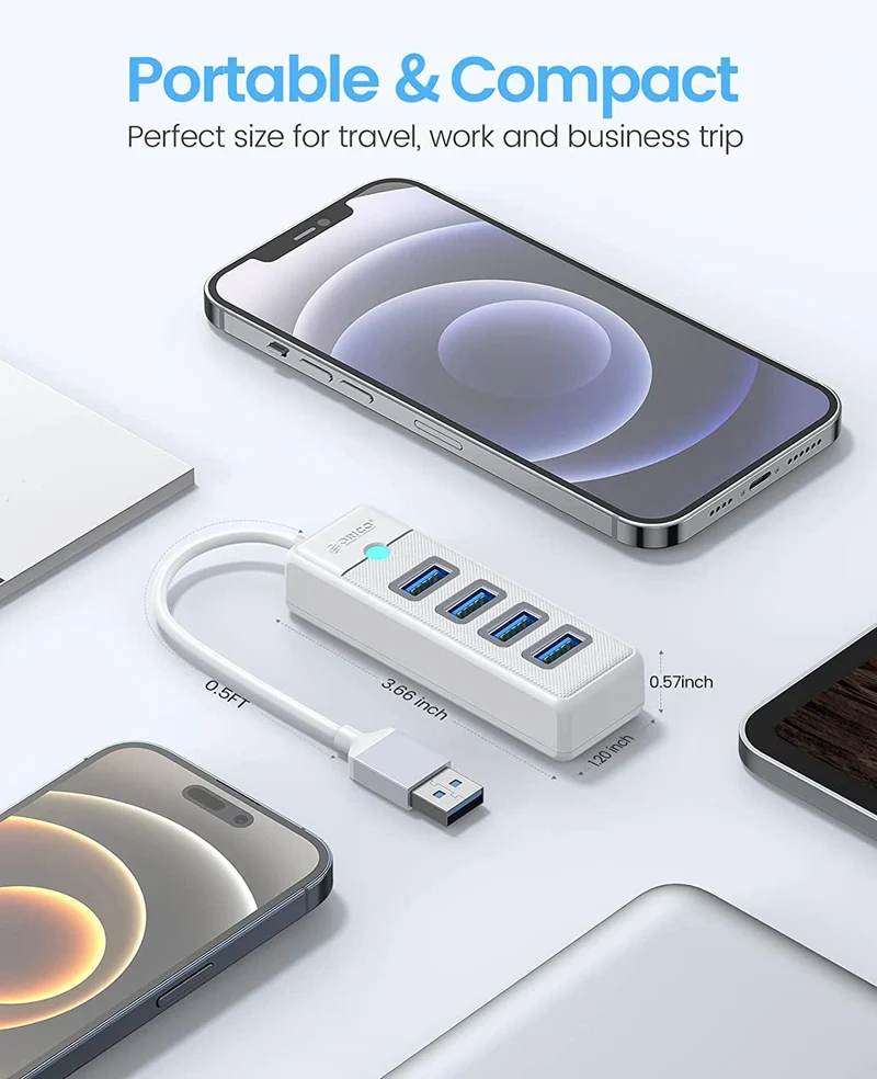 Orico 4-Port USB 3.0 Hub (White) (PW4U-U3-015-WH-EP)