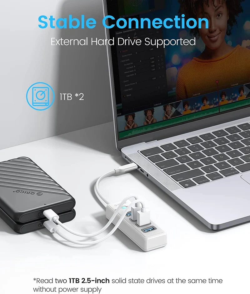 Orico 4-Port USB 3.0 Hub (White) (PW4U-U3-015-WH-EP)