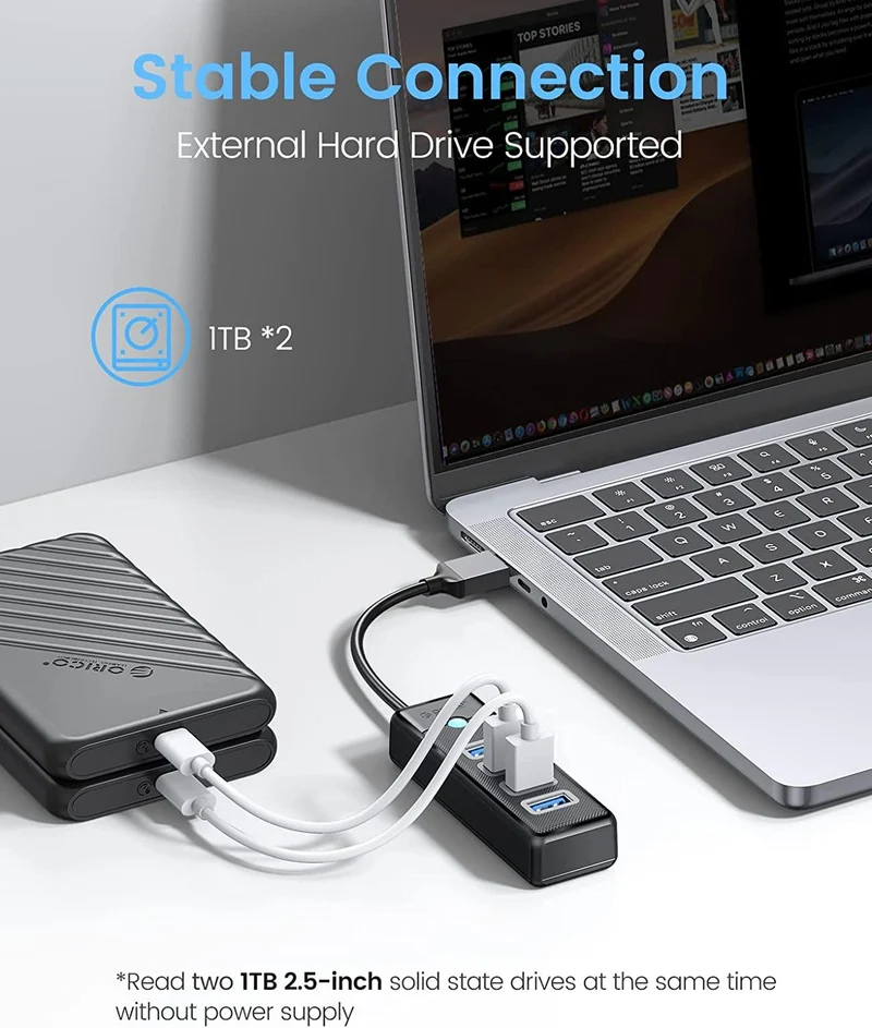 Orico 4-Port USB 3.0 Hub (Black) (PW4U-U3-015-BK-EP)