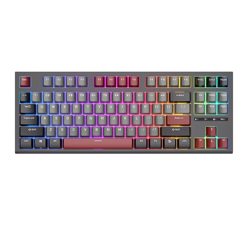 Royal Kludge RK-R87 Single-Mode RGB 87 Keys Hot Swappable Mechanical Keyboard Black (Red Switch)