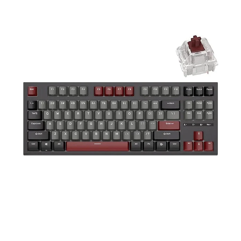 Royal Kludge RK-R87 Single-Mode RGB 87 Keys Hot Swappable Mechanical Keyboard Black (Brown Switch)