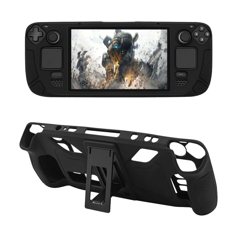 Pgtech Silicon Case With Stand Compatible For Steam Deck (Black) (GP-823)