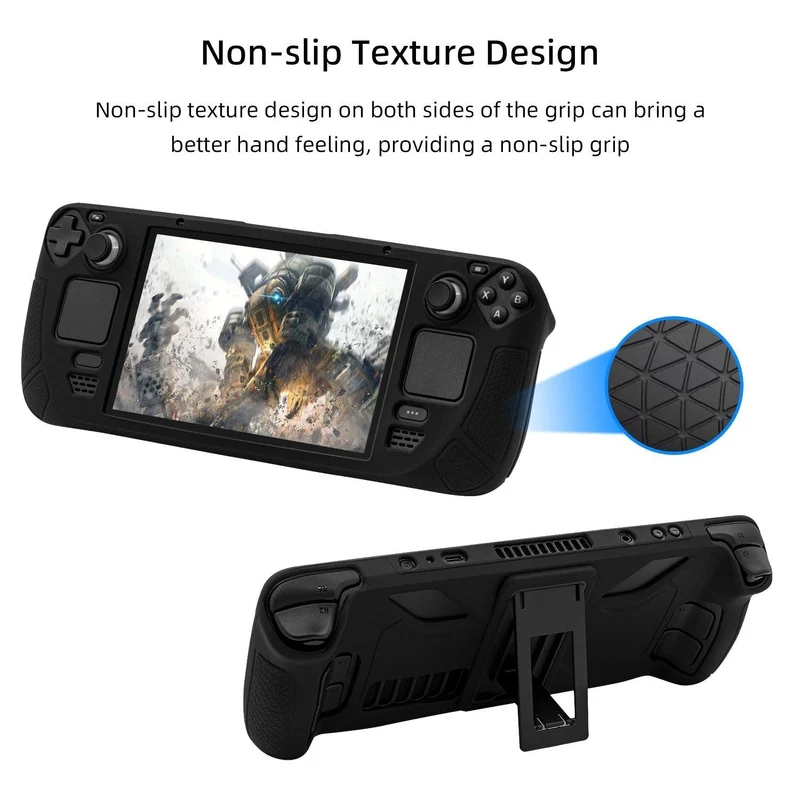 Pgtech Silicon Case With Stand Compatible For Steam Deck (Black) (GP-823)