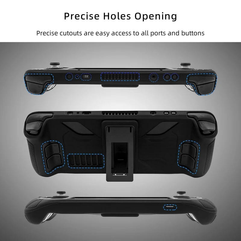 Pgtech Silicon Case With Stand Compatible For Steam Deck (Black) (GP-823)