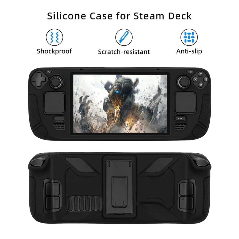Pgtech Silicon Case With Stand Compatible For Steam Deck (Black) (GP-823)