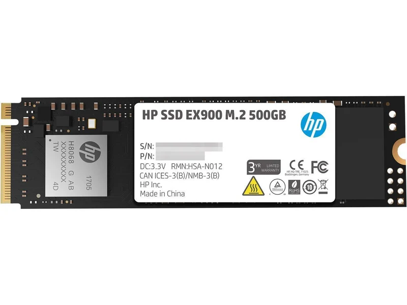 HP EX900 M.2 500GB PCIE Gen3 X4 NVME 3D TLC NAND Internal SSD (2YY44AA#UUF)