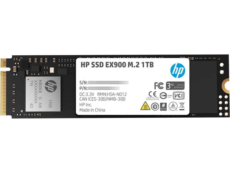 HP EX900 M.2 1TB PCIE Gen3 X4 NVME 3D TLC NAND Internal SSD (5XM46AA)