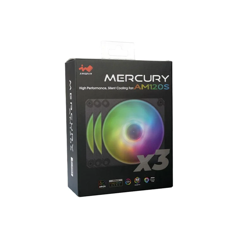 Inwin Mercury AM120S ARGB Cooling Fan - Triple Pack (Black)