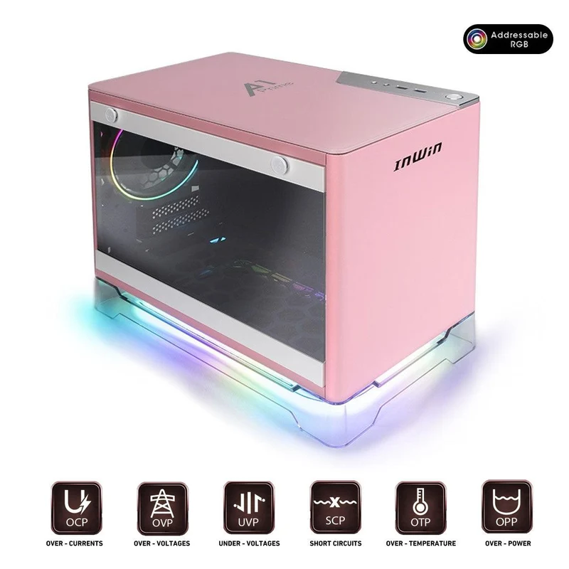 Inwin A1 Prime Mini-ITX Tower Pc Case (Pink)