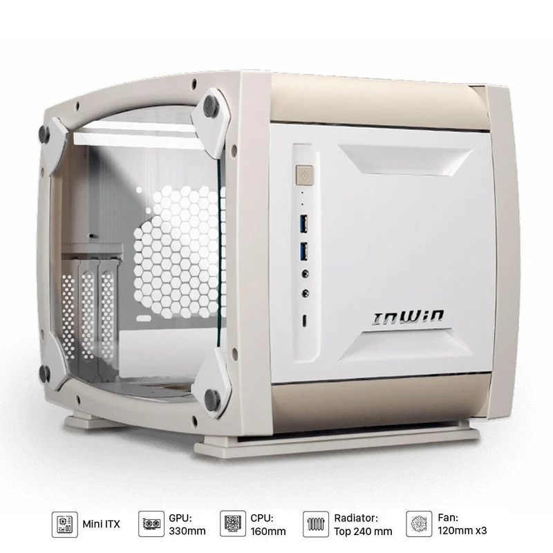 Inwin Explorer Mini-ITX Tower Pc Case (Bone White)