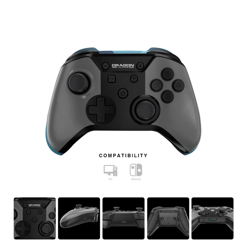 Dragonwar Wireless Gaming Controller Compatible With Switch / PC (GSW01-Black)