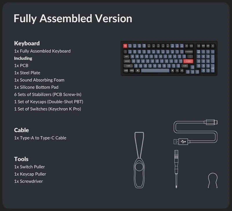 Keychron K4 Pro QMK/Via Hot-Swappable White Backlight Wireless Mechanical Keyboard (K Pro Mechanical Blue Switch) (K4P-G2)