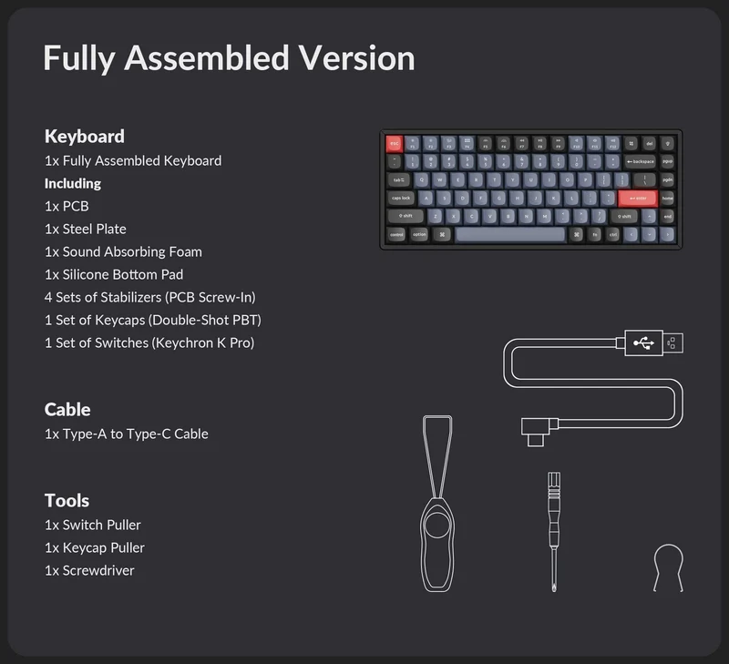 Keychron K2 Pro QMK/Via Hot-Swappable RGB Backlight Wireless Mechanical Keyboard (K Pro Mechanical Brown Switch) (K2P-H3)