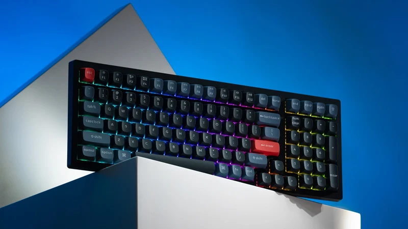 Keychron K4 Pro QMK/Via Hot-Swappable White Backlight Wireless Mechanical Keyboard (K Pro Mechanical Red Switch) (K4P-G1)