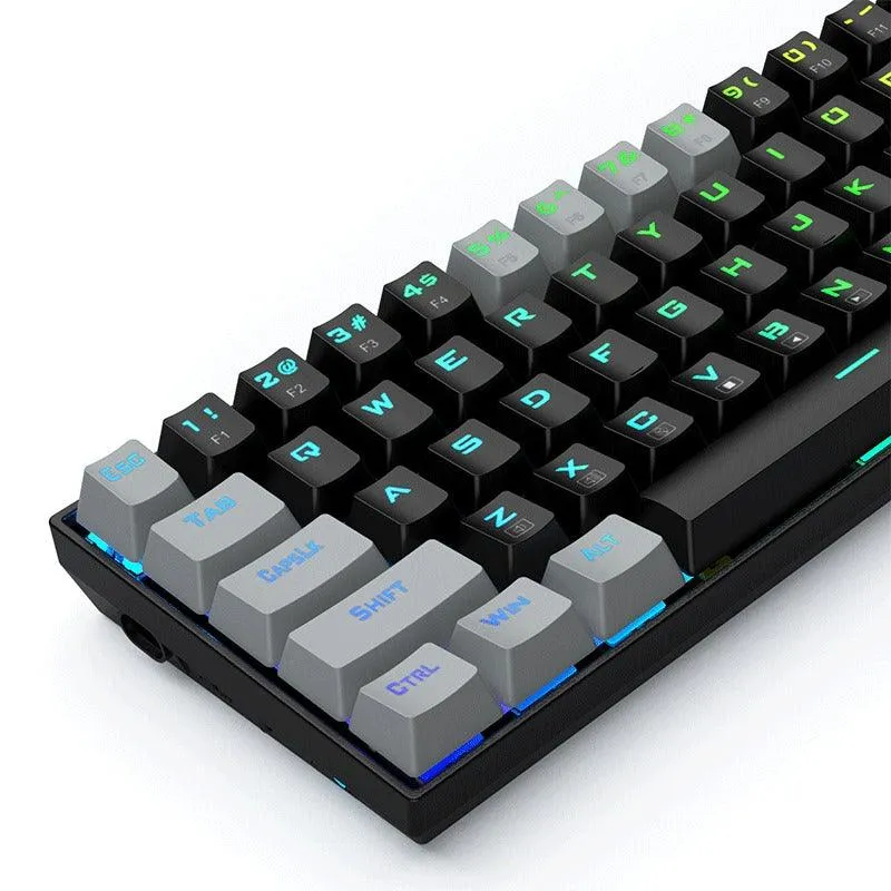 E-Yooso Z-686 RGB 68 Keys Hot Swappable Mechanical Keyboard Black/Grey (Red Switch)
