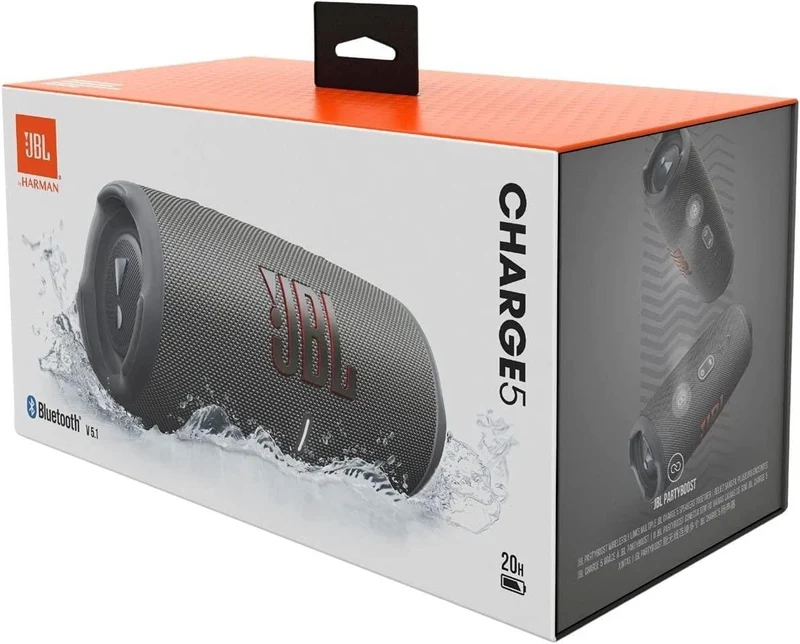 JBL Charge 5 Portable Waterproof Speaker With Powerbank (Grey)