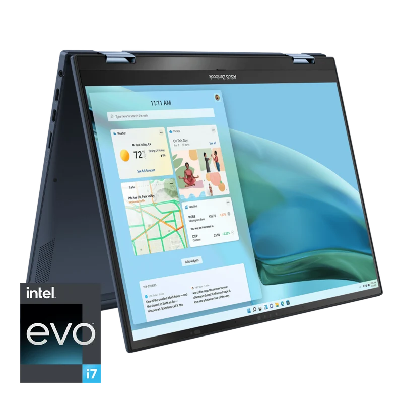 Asus Zenbook S 13 Flip Oled UP5302ZA-LX087WS Laptop (Ponder Blue) | 13.3" WQXGA | i7-1260P | 16GB LPDDR5 | 1TB SSD | Intel® Iris Xe Graphics | Windows 11 Home | MS Office H&S 2021 | Asus Sleeve