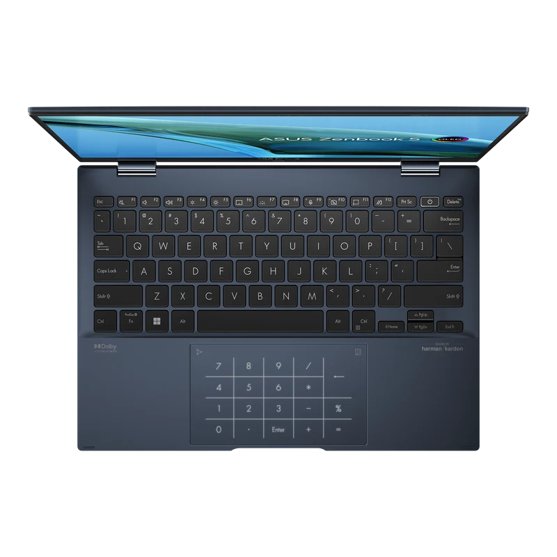 Asus Zenbook S 13 Flip Oled UP5302ZA-LX087WS Laptop (Ponder Blue) | 13.3" WQXGA | i7-1260P | 16GB LPDDR5 | 1TB SSD | Intel® Iris Xe Graphics | Windows 11 Home | MS Office H&S 2021 | Asus Sleeve