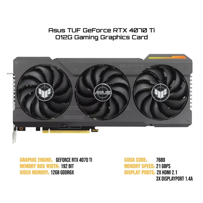Asus TUF GeForce RTX 4070 Ti O12G OC Edition Gaming Graphics Card
